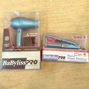 travel size blow dryer & flat iron